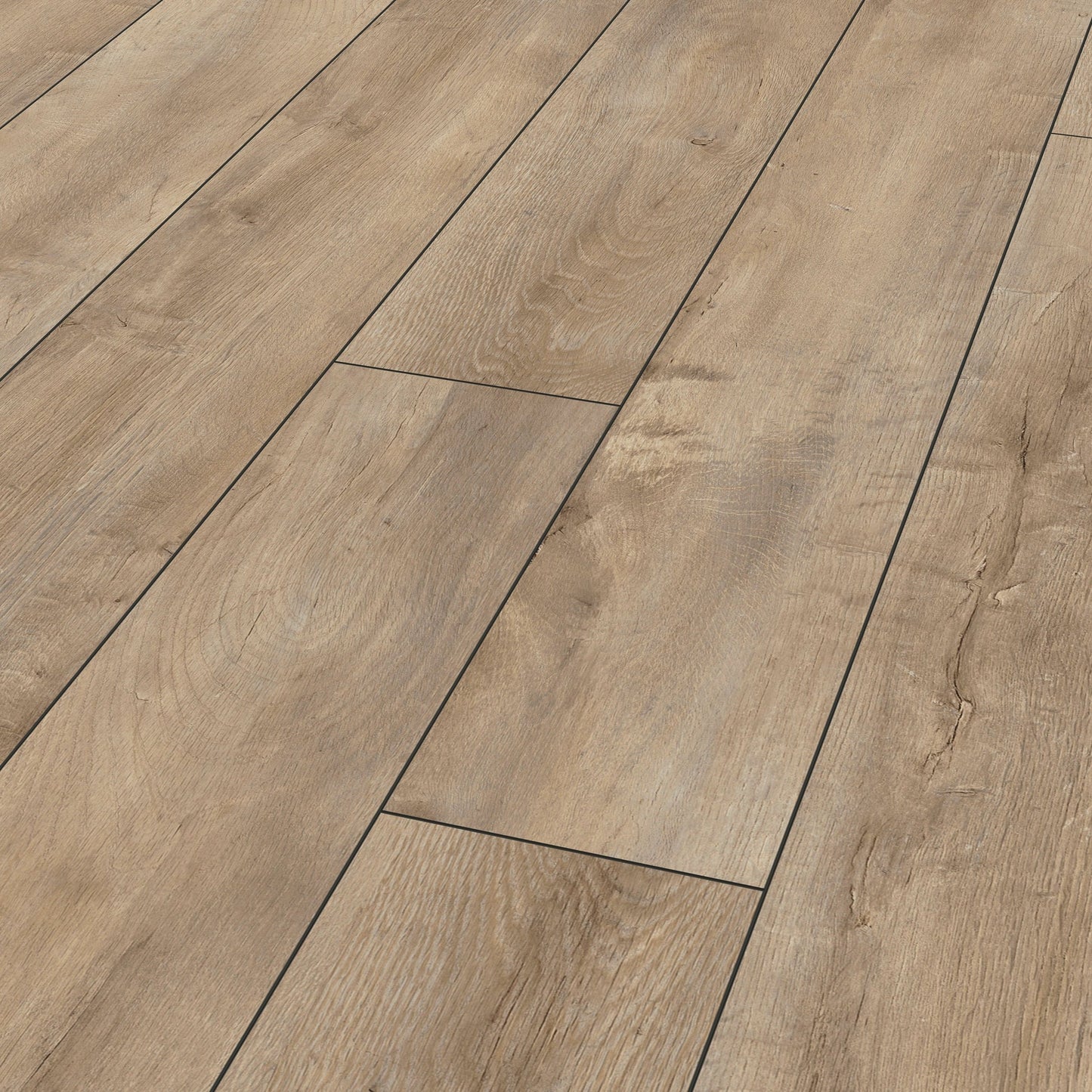 Sol stratifié imitation chêne beige. Elégance et clarté pour tout types d'intérieurs